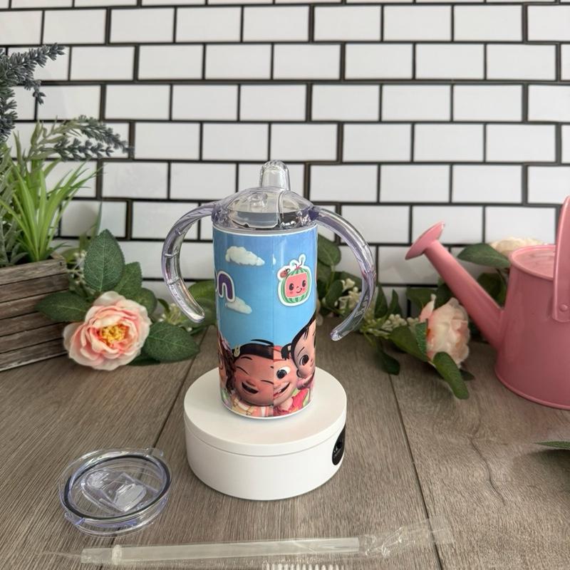 120z Sippy Tumbler for Children & Individuals with Disabilities with 2 Interchangeable Lids & Reusable Straw Portable Travel & Spill Resistant Design