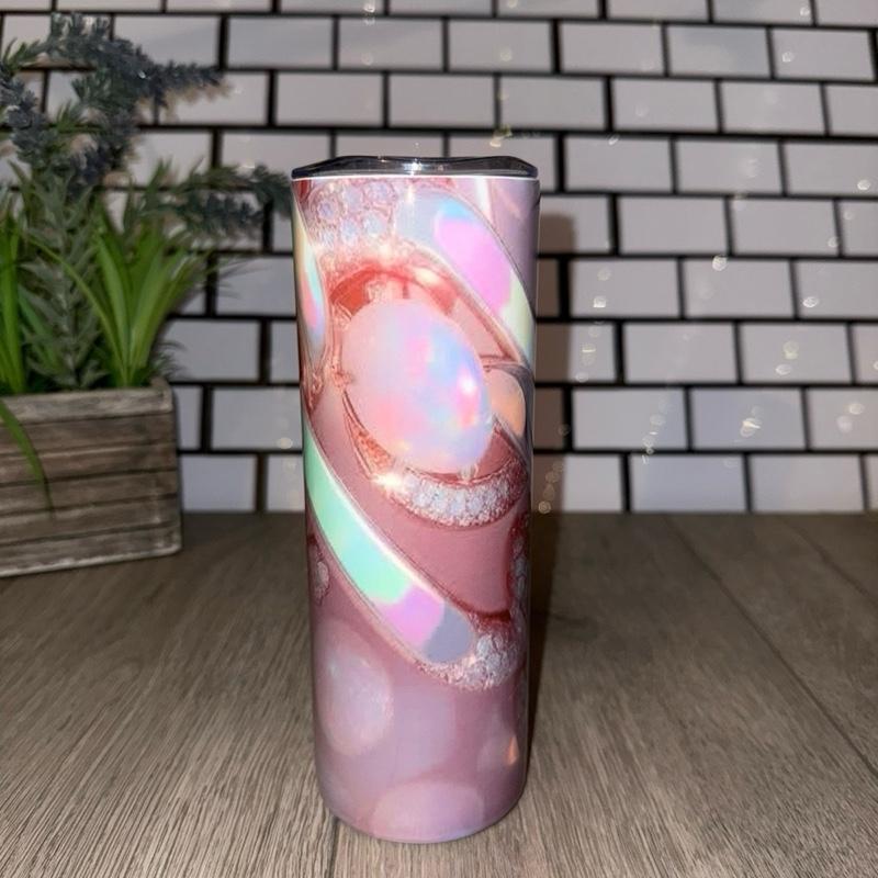 1 X 20oz Skinny Tumbler with Straw & Cleaner Perfect for Everyday Use Stylish Drinkware with Closed Lid for On-the-Go Convenience
