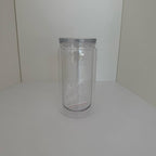 Snow Globe Tumbler 16oz - Clear plastic Double Walled Design for Customisation with Glitter & Decorative Liquids - Ideal for DIY Crafters & Personalized Gifts
