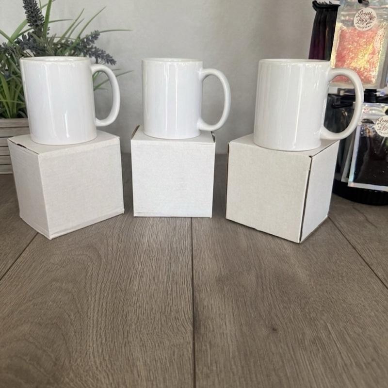 3 X White 11 oz Sublimation Mugs