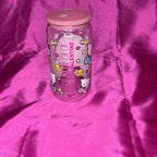 Beautiful Tumbler Displaying a Kitty with pink Lid and Straw Perfect for Kids and Adults Plastic