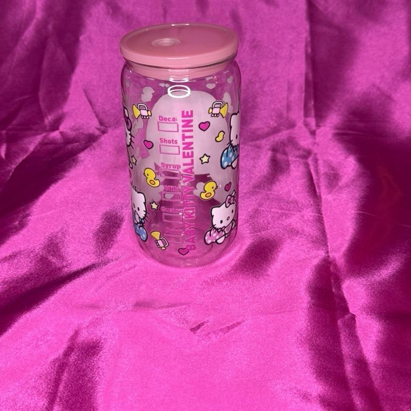Beautiful Tumbler Displaying a Kitty with pink Lid and Straw Perfect for Kids and Adults Plastic