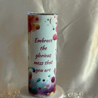 20oz Skinny Tumbler with Straw & Cleaner Perfect for Everyday Use Stylish Drinkware with Closed Lid for On-the-Go Convenience