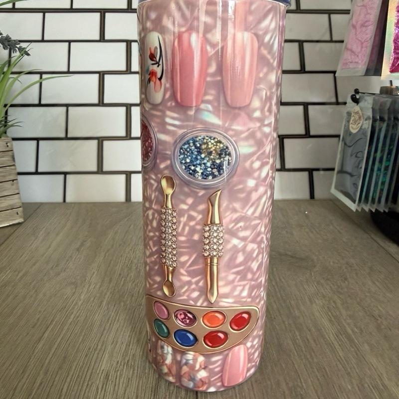 20oz Skinny Tumbler with Straw & Cleaner Perfect for Everyday Use Stylish Drinkware with Closed Lid for On-the-Go Convenience