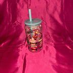 Handsome Tumbler Displaying Cars Comes with a Blue Lid and Straw Perfect for Kids and Adults