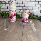 20oz and 12 oz Skinny Tumbler set with Straw & Cleaner Perfect for Everyday Use Stylish Drinkware with Closed Lid for On-the-Go Convenience