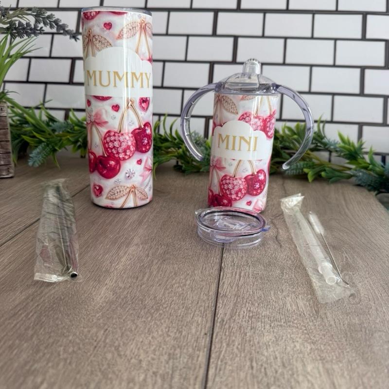 20oz and 12 oz Skinny Tumbler set with Straw & Cleaner Perfect for Everyday Use Stylish Drinkware with Closed Lid for On-the-Go Convenience