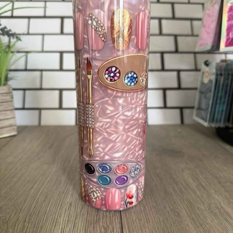 20oz Skinny Tumbler with Straw & Cleaner Perfect for Everyday Use Stylish Drinkware with Closed Lid for On-the-Go Convenience