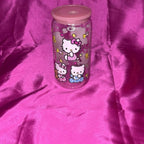Beautiful Tumbler Displaying a Kitty with pink Lid and Straw Perfect for Kids and Adults Plastic