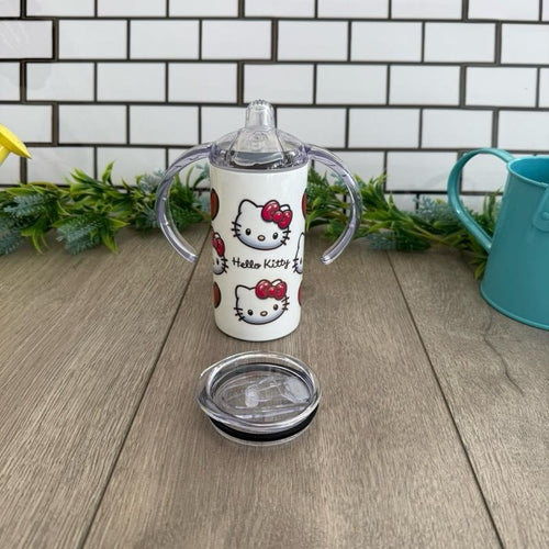 12oz Sippy Tumbler for Children & Individuals with Disabilities with 2 Interchangeable Lids & Reusable Straw Portable Travel & Spill Resistant Design