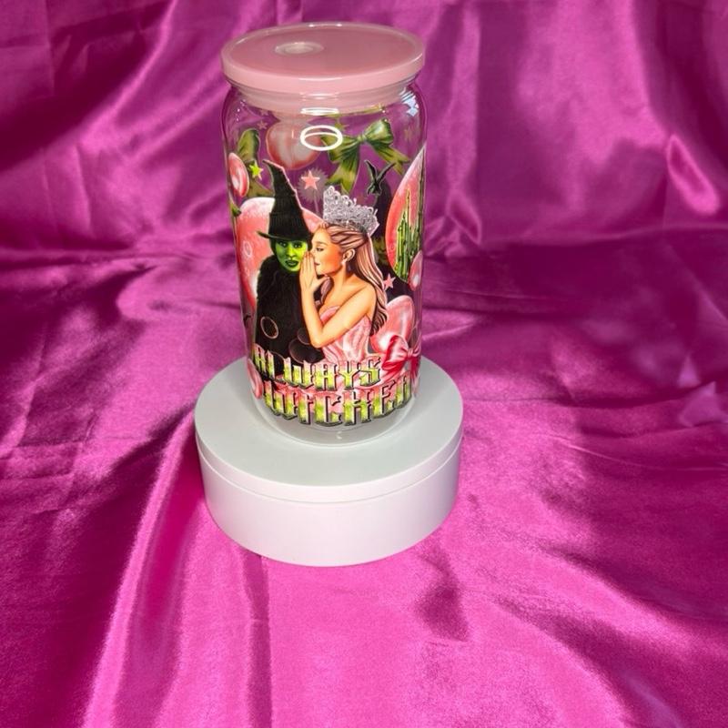 Beautiful Tumbler with Lid and Straw - displaying wicked witches. - Perfect for Daily Use