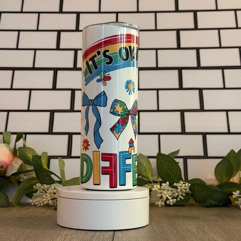 20oz Skinny Tumbler with Straw & Cleaner Perfect for Everyday Use Stylish Drinkware with Closed Lid for On-the-Go Convenience