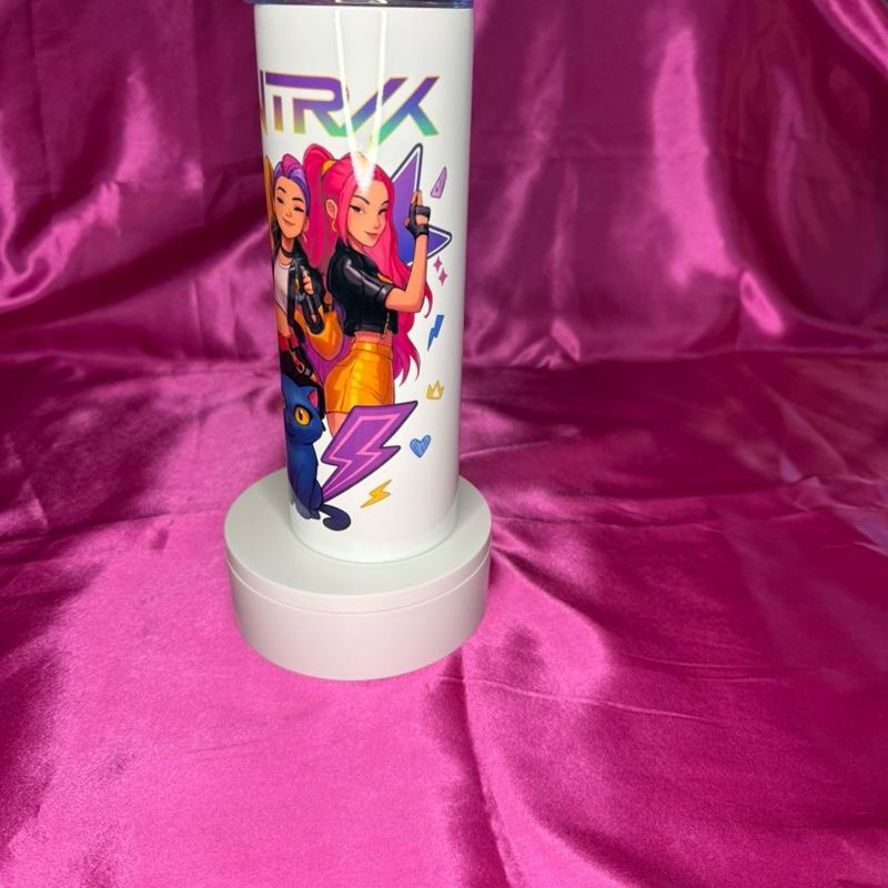 20oz Skinny Tumbler with Straw and Cleaner.  Perfect for Everyday Use. Stylish Drinkware