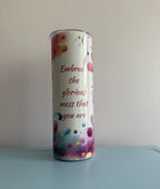 20oz Skinny Tumbler with Straw & Cleaner Perfect for Everyday Use Stylish Drinkware with Closed Lid for On-the-Go Convenience