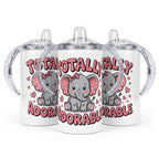 12oz Sippy Tumbler for Children & Individuals with Disabilities with 2 Interchangeable Lids & Reusable Straw Portable Travel & Spill Resistant Design