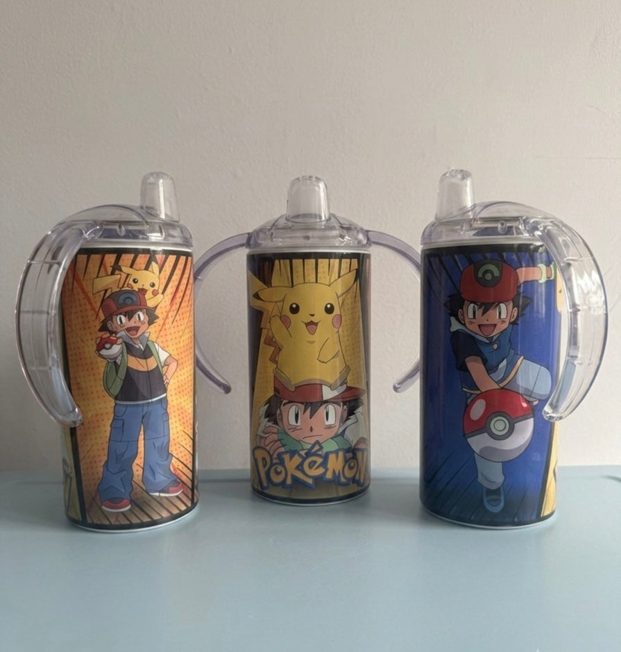 12oz Sippy Tumbler for Children & Individuals with Disabilities with 2 Interchangeable Lids & Reusable Straw Portable Travel & Spill Resistant Design