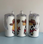 12oz Sippy Tumbler for Children & Individuals with Disabilities with 2 Interchangeable Lids & Reusable Straw Portable Travel & Spill Resistant Design