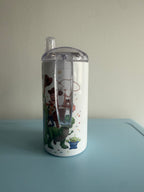 120z Sippy Tumbler for Children & Individuals with Disabilities with 2 Interchangeable Lids & Reusable Straw Portable Travel & Spill Resistant Design