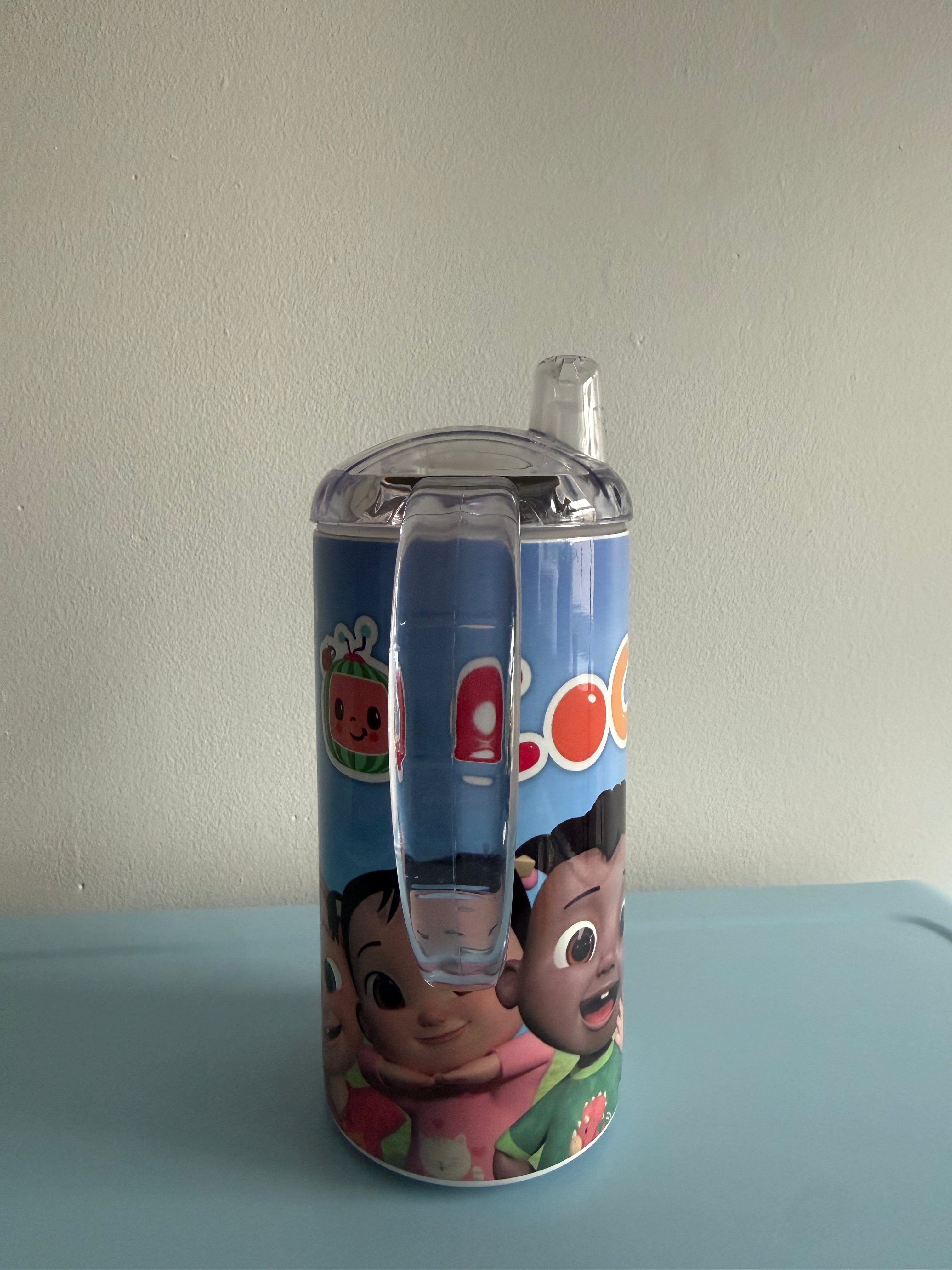 12oz Sippy Tumbler for Children & Individuals with Disabilities with 2 Interchangeable Lids & Reusable Straw Portable Travel & Spill Resistant Design