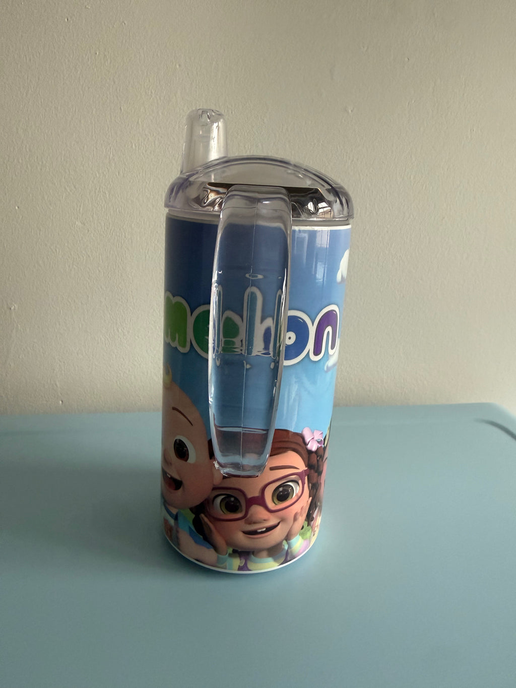12oz Sippy Tumbler for Children & Individuals with Disabilities with 2 Interchangeable Lids & Reusable Straw Portable Travel & Spill Resistant Design