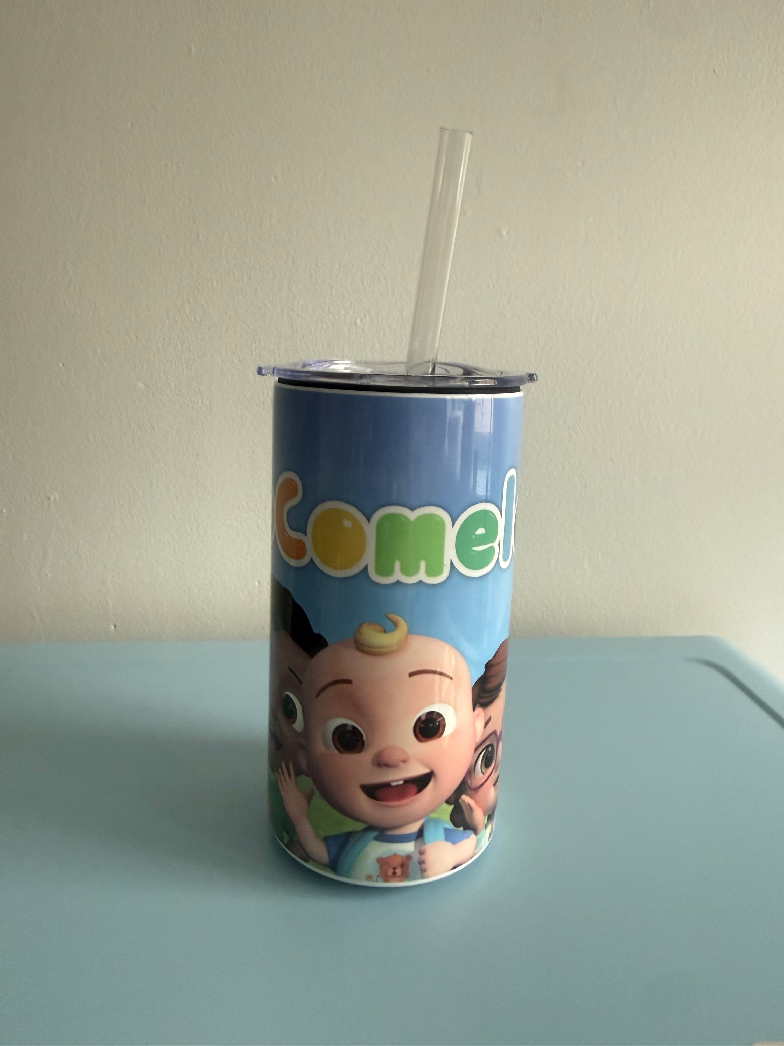 12oz Sippy Tumbler for Children & Individuals with Disabilities with 2 Interchangeable Lids & Reusable Straw Portable Travel & Spill Resistant Design