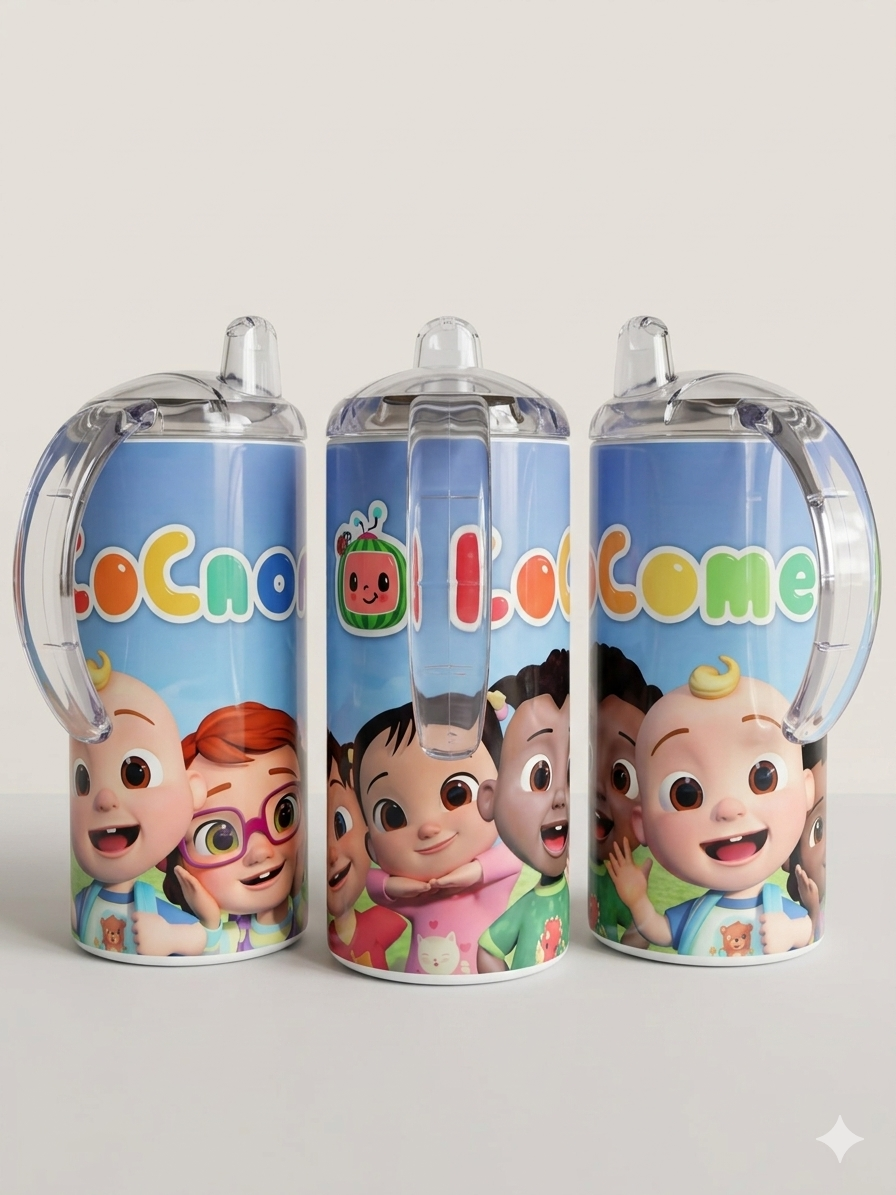 12oz Sippy Tumbler for Children & Individuals with Disabilities with 2 Interchangeable Lids & Reusable Straw Portable Travel & Spill Resistant Design