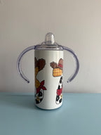 12oz Sippy Tumbler for Children & Individuals with Disabilities with 2 Interchangeable Lids & Reusable Straw Portable Travel & Spill Resistant Design