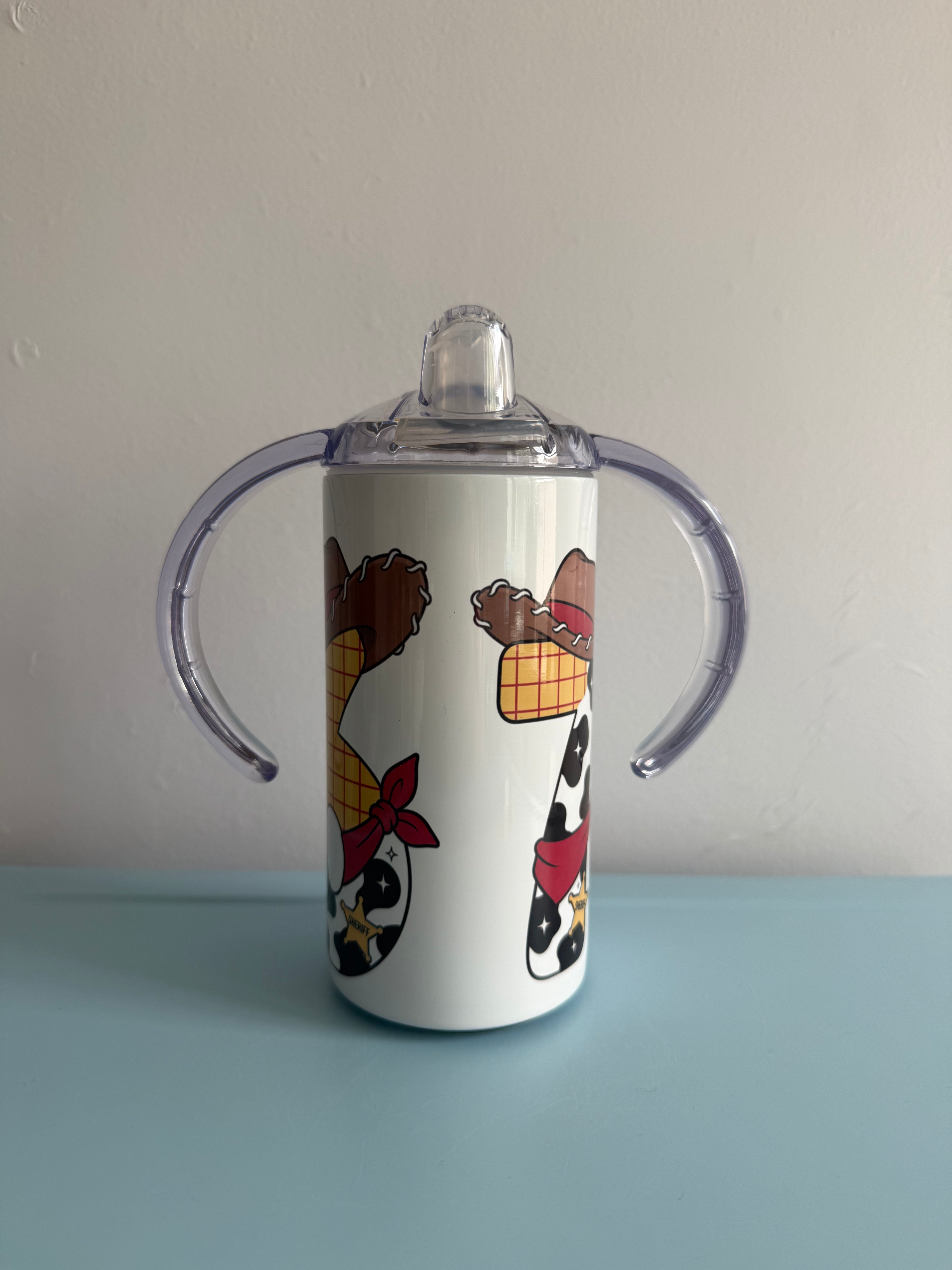 12oz Sippy Tumbler for Children & Individuals with Disabilities with 2 Interchangeable Lids & Reusable Straw Portable Travel & Spill Resistant Design