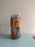 12oz Sippy Tumbler for Children & Individuals with Disabilities with 2 Interchangeable Lids & Reusable Straw Portable Travel & Spill Resistant Design