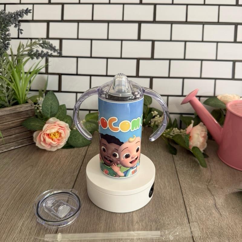 120z Sippy Tumbler for Children & Individuals with Disabilities with 2 Interchangeable Lids & Reusable Straw Portable Travel & Spill Resistant Design