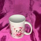 Valentine's Day Ceramic Mug with Adorable Bear Design and Heart Accents Perfect for Show Your Love