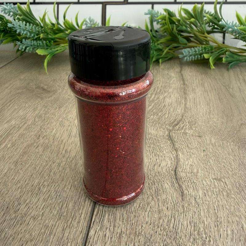 Holographic Glitter Crimson - Vibrant Red Sparkle for Crafting and Decor 56g in a sprinkle/pour tube