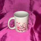 Valentine's Day Ceramic Mug with Adorable Bear Design and Heart Accents Perfect for Show Your Love