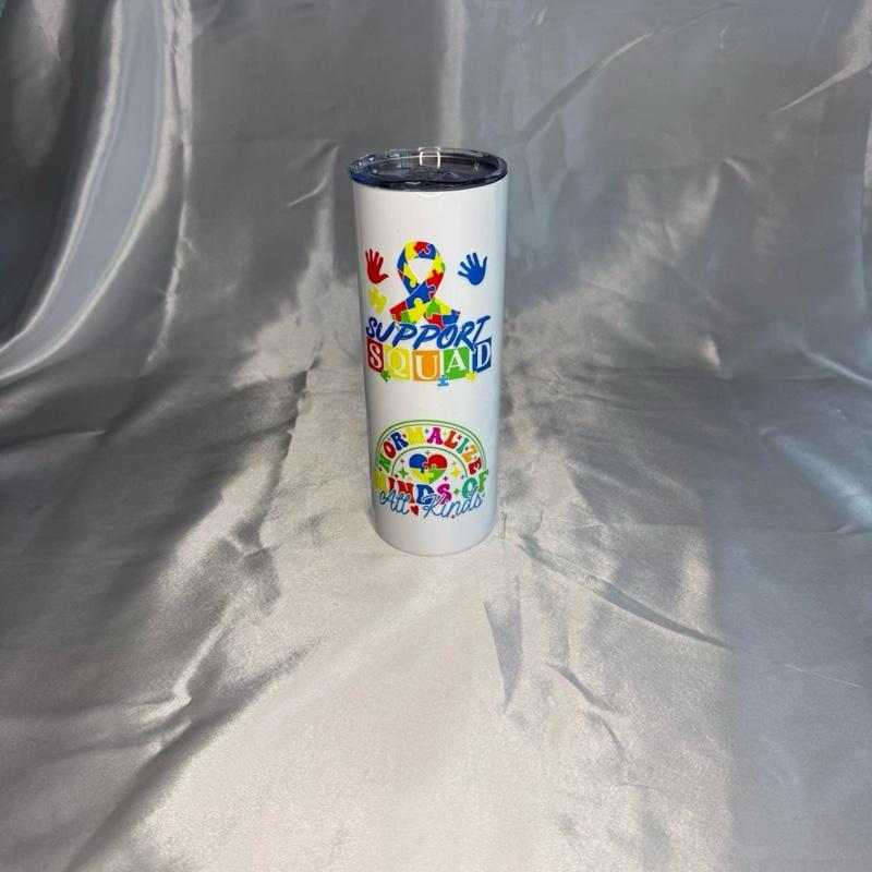 20oz Skinny Tumbler with Straw and Cleaner Perfect for Everyday Use Stylish Drinkware with Closed Lid for On-the-Go Convenience