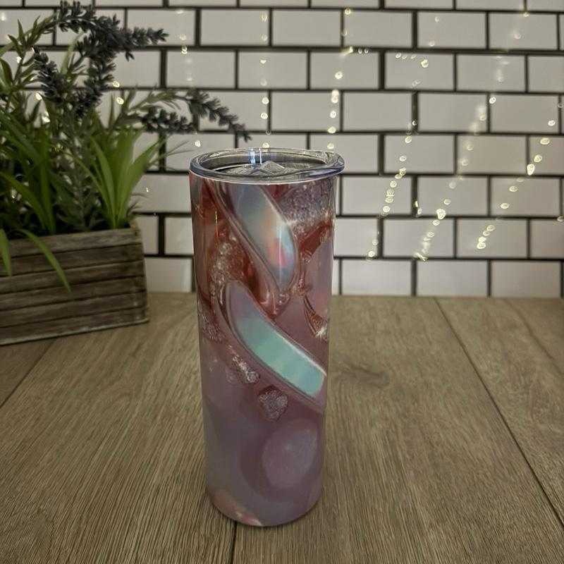 1 X 20oz Skinny Tumbler with Straw & Cleaner Perfect for Everyday Use Stylish Drinkware with Closed Lid for On-the-Go Convenience