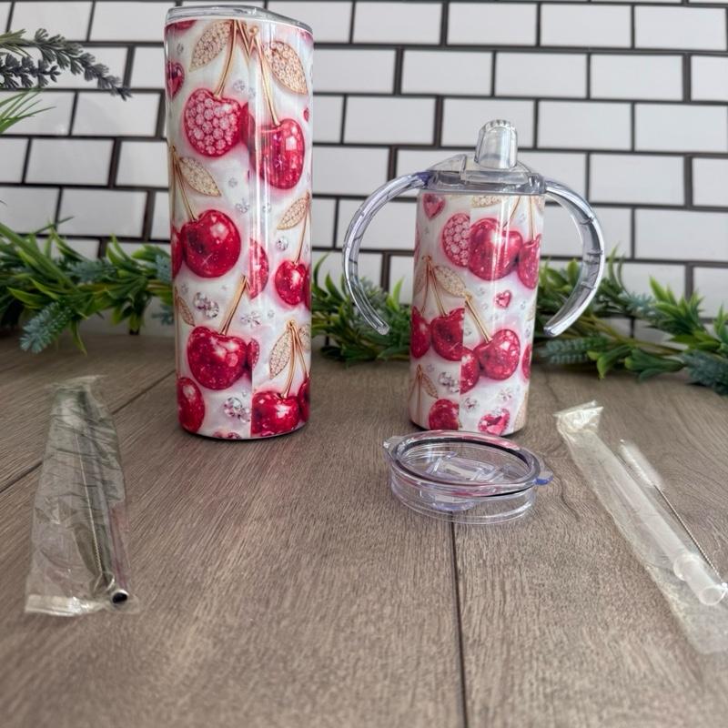 20oz and 12 oz Skinny Tumbler set with Straw & Cleaner Perfect for Everyday Use Stylish Drinkware with Closed Lid for On-the-Go Convenience