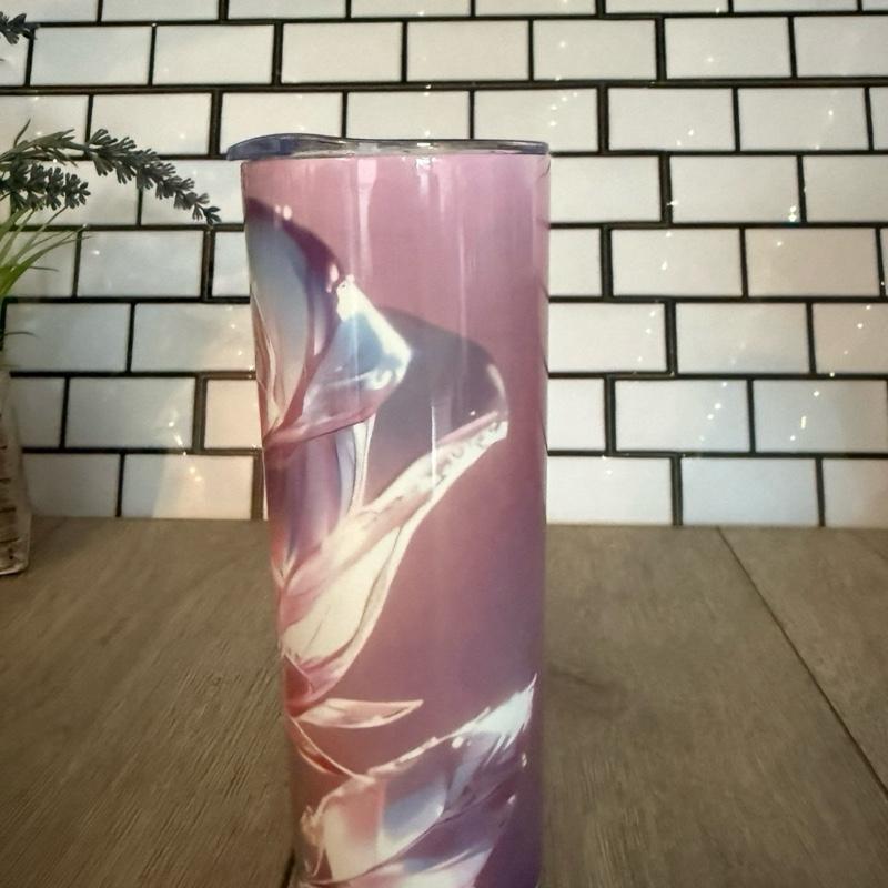 1 X 20oz Skinny Tumbler with Straw & Cleaner Perfect for Everyday Use Stylish Drinkware with Closed Lid for On-the-Go Convenience