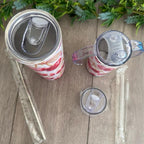 20oz and 12 oz Skinny Tumbler set with Straw & Cleaner Perfect for Everyday Use Stylish Drinkware with Closed Lid for On-the-Go Convenience
