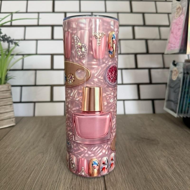 20oz Skinny Tumbler with Straw & Cleaner Perfect for Everyday Use Stylish Drinkware with Closed Lid for On-the-Go Convenience