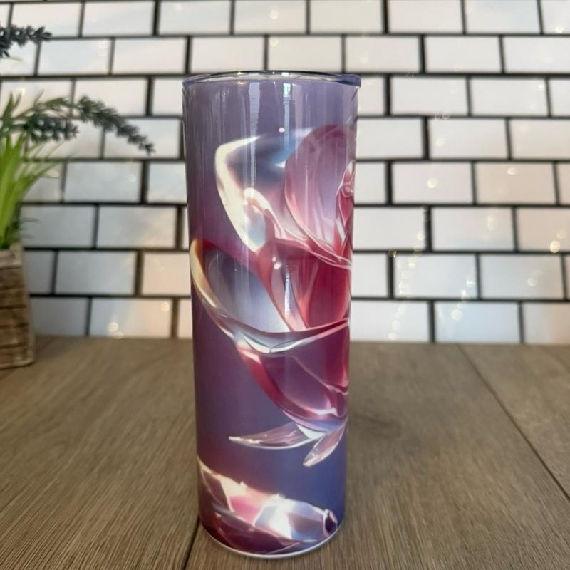 1 X 20oz Skinny Tumbler with Straw & Cleaner Perfect for Everyday Use Stylish Drinkware with Closed Lid for On-the-Go Convenience