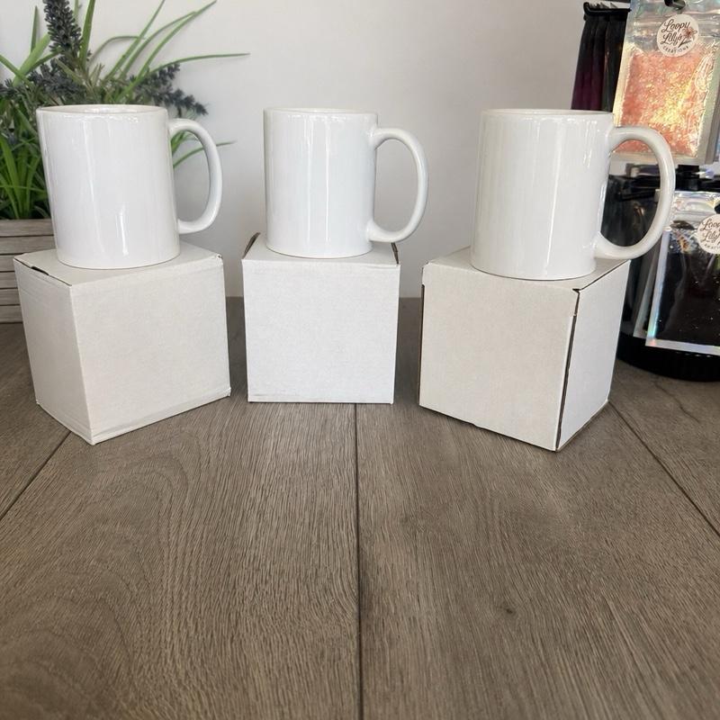 3 X White 11 oz Sublimation Mugs